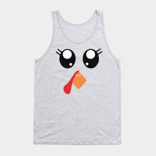 Funny Cute Happy Merry Thanksgiving turkey face Tank Top